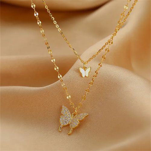 Fashion Double Layer Butterfly Necklace Jumia Nigeria
