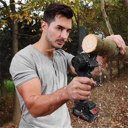 Generic 6-Inch 48V Cordless Chainsaw, 2 Batteries & 2 Replacement Chains UK Plug - image 3