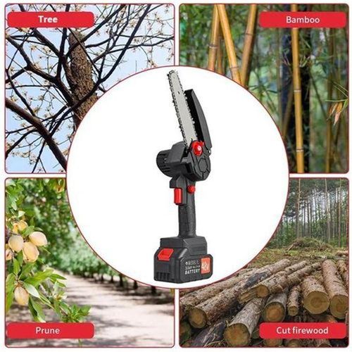 Generic 6-Inch 48V Cordless Chainsaw, 2 Batteries & 2 Replacement Chains UK Plug - image 4