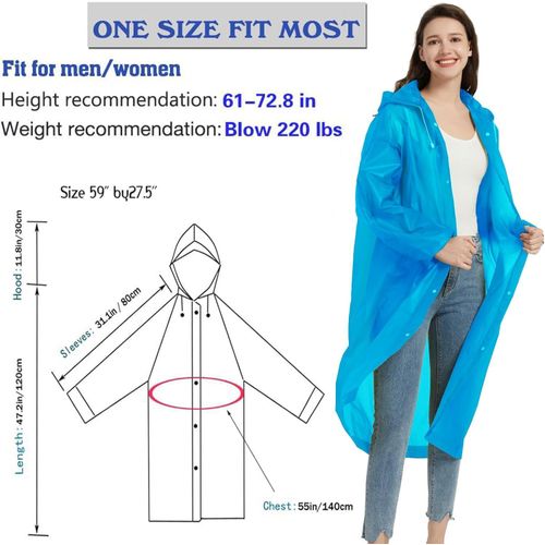 product_image_name-Fashion-Men's Raincoats, Waterproof Rain Ponchos for Adults-Reusable Emergency Raincoats with Hoodand Drawstring -Lightweight Ponchos-2