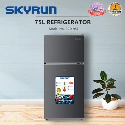 Skyrun 75 Litres Double Door Top Mount Fridge (BCD-95J) - Silver - image 3