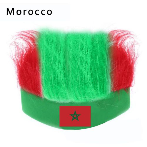 2022 Match de football 32pcs Pays Crazy Football Wigs Cheerleading Flag  Perruque Équipe nationale Flag Perruque Fête de célébration Pour les fans