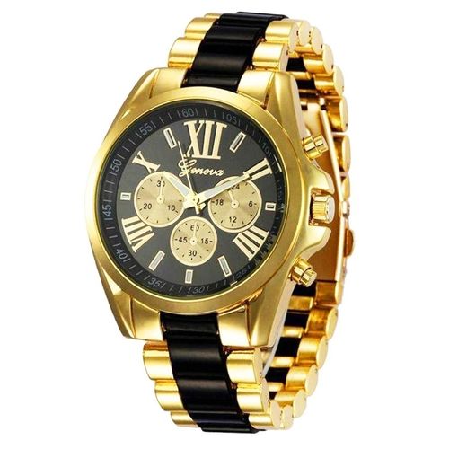 Geneva Exotic Rhinestone Unisex Wrist Watch. Gold/ Black Jumia Nigeria
