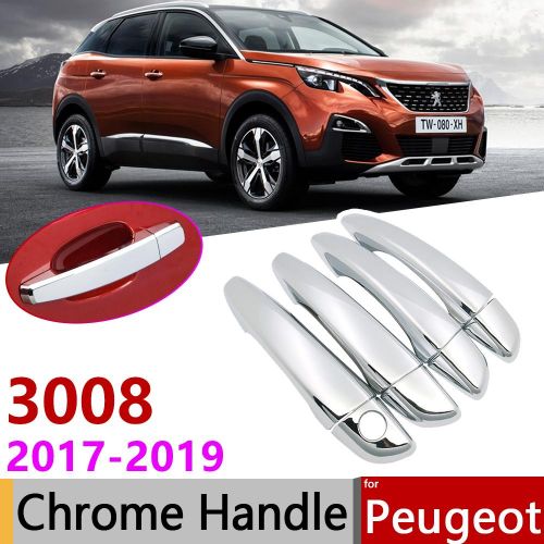 Generic for Peugeot 3008 MK2 2017~ Luxuriou Chrome Exterior Door Handle  Cover Car Accessories Stickers Trim Set 2nd Gen 2018