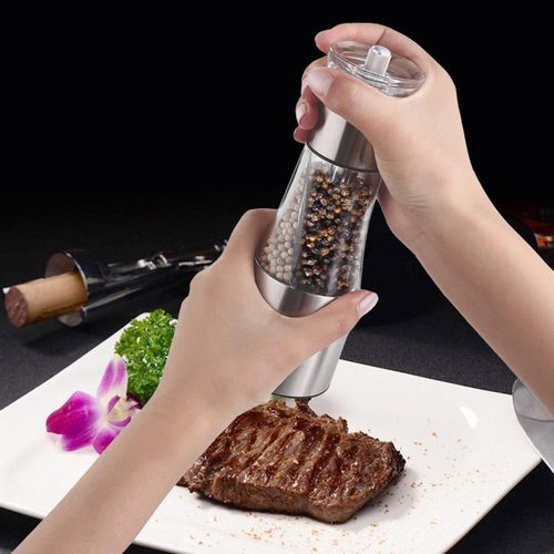 2 in 1 Salt and Pepper Grinder, Adjustable Ceramic Rotor