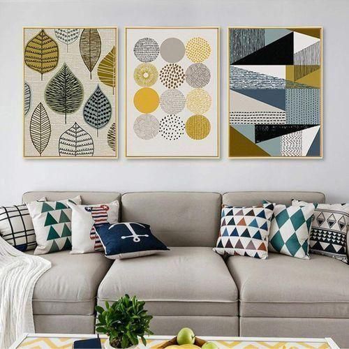 product_image_name-Generic-3-Piece Geometric Abstract Painting Set - Unframed - 40x60 cm-5