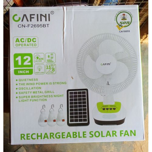 product_image_name-Generic-12 Inches Rechargeable Table Fan  With Bulbs-1