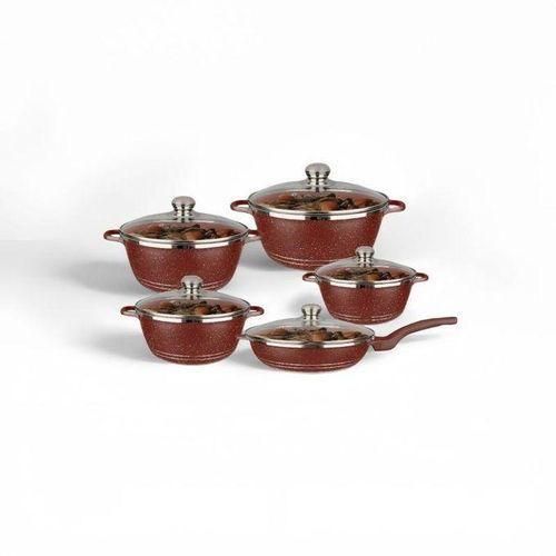 product_image_name-Generic-BROCOOK 10pcs Non Stick Aluminum Cooking Pots With Frying Pan-1