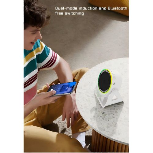 product_image_name-Generic-Wireless Bluetooth Speaker  Wireless Charging and Phone Holder 3 in 1 with Backlight White-3