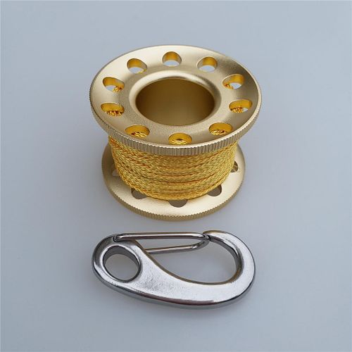 Generic Scuba Diving Finger Spool Reel With Stainless Steel Golden