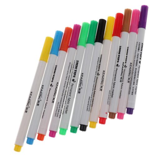 Generic 12Pcs T-Shirt Permanent Fabric Paint Marker Pen Textile 12