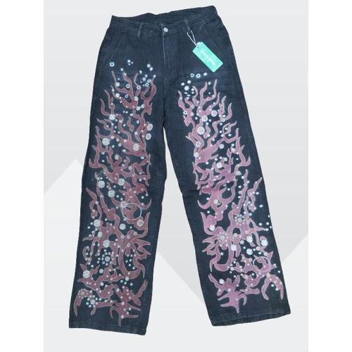 Fashion Super quality men's luxury patterned baggy jeans