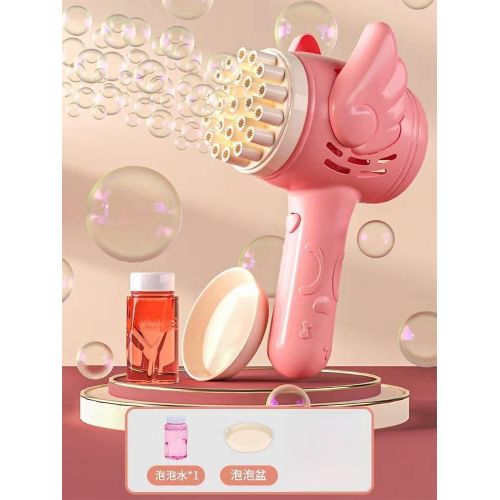 Generic Bubble Gun Toy Automatic Bubble Blower Machine Kids Bubble Maker with LED Light - image 2