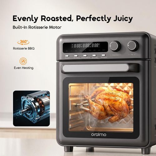 Oraimo BakeAir Pro 8-in-1 20L 230°C Large-Capacity Air Oven Black - image 5