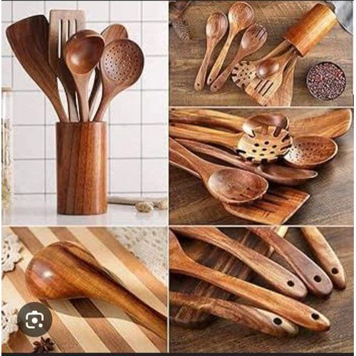 product_image_name-Generic-5 Pcs Unique Spatula Cooking wooden Spoon-1