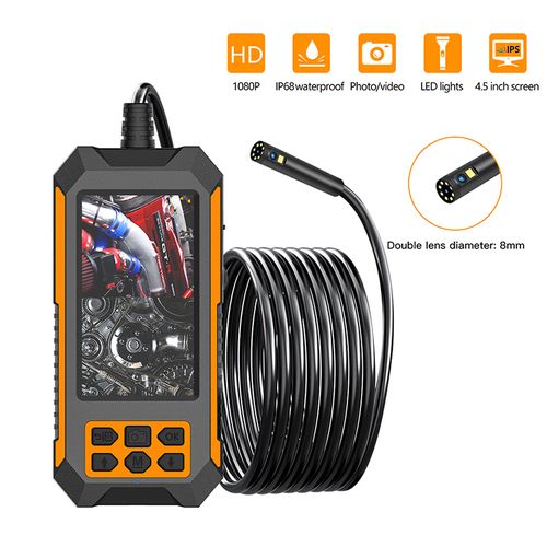 Generic 4.5 IPS Screen Dual Lens Industrial Endoscope 2.0 MP Bore Scope  Snake Camera IP68 Sewer Pipe Drain Inspection Camera With 8 LED(#P40 4.3 In  Dual Lens)