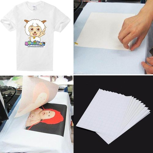 Generic 10Pcs A4 Iron On Inkjet Print Heat Press Transfer Paper Light  Fabric T-Shirt