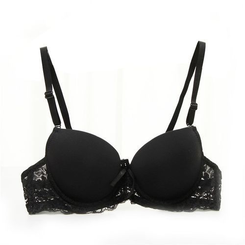 Fashion Women Sexy Lingerie Lace Girl Seamless 34 Cup Push Up Underwear  Adjustable Support Bra Size 34A-36B(#black) SHA