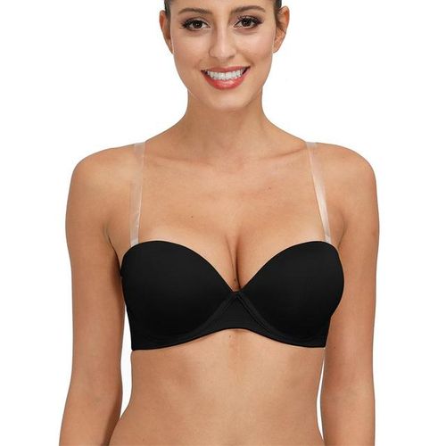 3/4 Cup Transparent Clear Push Up Bra Strap Invisible Bras Women Underwire  #da