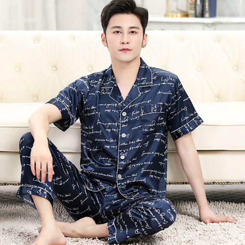 Fashion Pajamas Mens Designer Pajamas Set Sleepwear Silk Pajamas For Men  Nightgown Home Soft Cozy Short Sleeve Sleep Tops Short Sleeve Trouser Size  XL 65-75 KG
