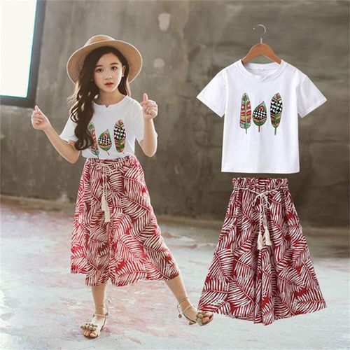 Fashion Summer Baby Girls Clothes Sets Outfits Kids Clothes Short Sleeve Pants Children Clothing Set 3 4 5 6 7 8 9 10 11 12 Years Jumia Nigeria
