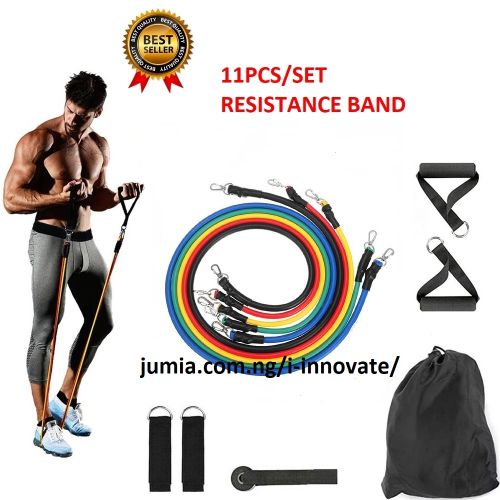 Gym 11pcs/Set Home Exercise Resistance Bands workout Yoga Fitness