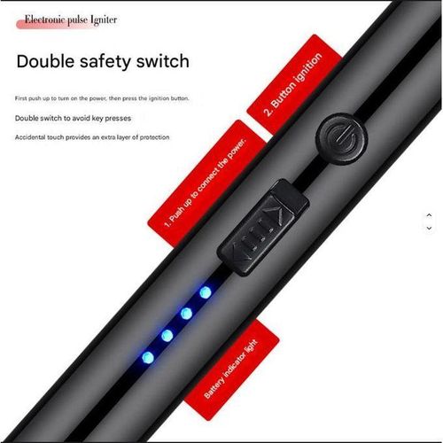 product_image_name-Generic-Windproof 360 Degree Free Rotation BBQ Lighter USB Rechargeable Electric Arc Lighter for Candle Kitchen-2