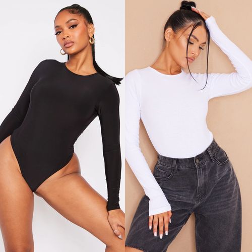 Fashion 2in1 Long Sleeve Ladies Bodysuit