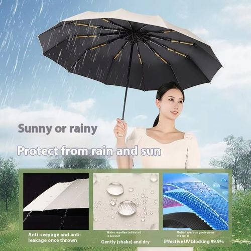 product_image_name-General-Reverse Folding Umbrella - Windproof Black Compact Umbrella, Rain and Sun Protection (Reverse Design)-3