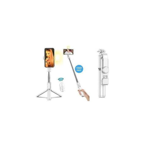 Selfie Stick Wireless Bluetooth Remote Multi-purpose Selfie Tripod Stand With Fill Light - pink