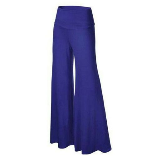 Fashion (Dark Blue)Womens Plus Size High Waist Wide Leg Maxi Long