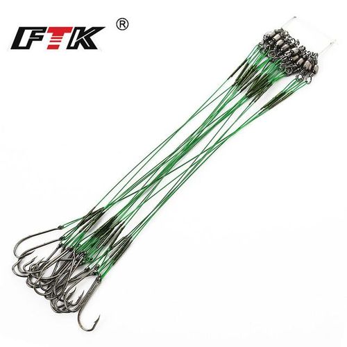 Generic 20pcs/lot Steel Wire Leader With Swivel Anti-bite Fishing