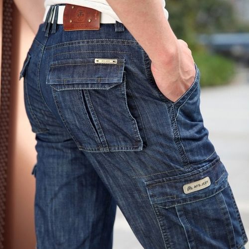 Fashion Cargo Jeans Men Big Size 29 40 42 Casual Military Multi ...