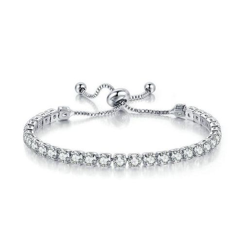 product_image_name-Fashion-Elegant Female Zircon Crystal Bracelet - Silver-1