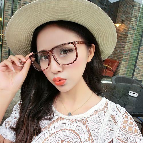 ONIBENZ Oversized Leopard Skin Frame Clear Lens Tortoiseshell Geek Glasses - image 3