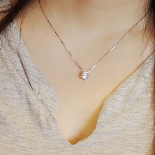 Fashion Simple Tiny Diamond Female Silver Necklace | Jumia Nigeria