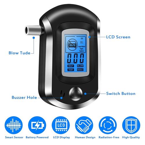 Portable Breath Alcohol Tester LCD Display Digital Breathalyzer 