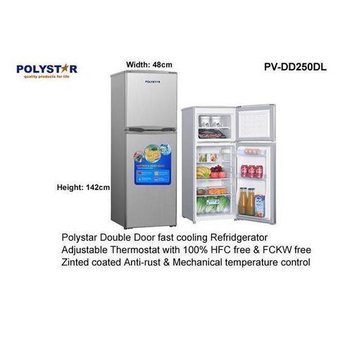 Polystar 250L Double Door Refrigerator