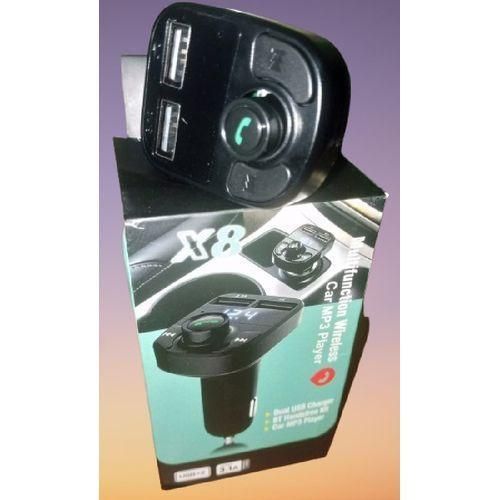 Generic X8 Multifunction Wireless Bluetooth Car Mp3 Player With Digital Display Quick Smart Charger & Allow You Make And Receive Calls - image 3