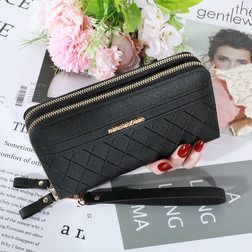 Dropship Men Clutch Bag Fashion Leather Long Purse Double Zipper Business  Wallet Black Brown Male Casual Handy Bag to Sell Online at a Lower Price |  Doba