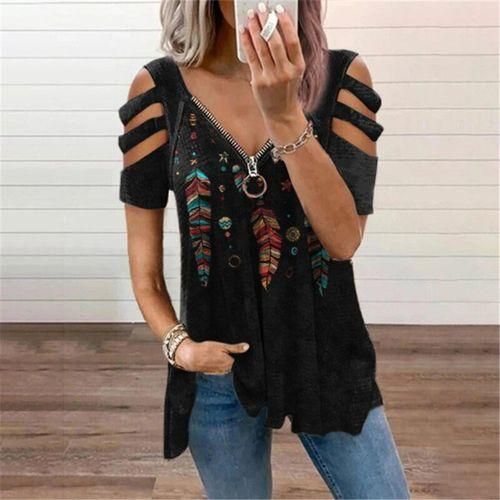 loose cold shoulder top