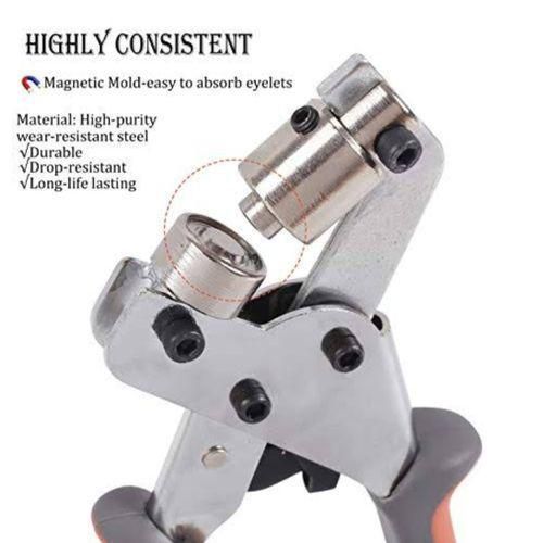 Generic Grommets Tool Kit For Tarpaulins, Fabric, Clothing With Non-Slip Handle - image 3