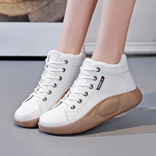 Women's Lace Up Sneakers Platform Hidden High Wedge Heels Athletic Shoes |  eBay