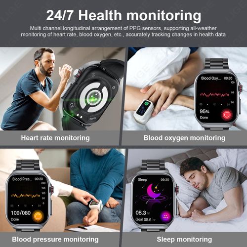 product_image_name-Generic-ECG+PPG Smart Watch Men Blood Glucose Monitor Health Blood Pressure Measurement IP68 Waterproof-6