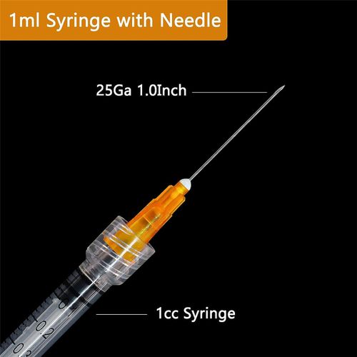 Generic 1Ml Syringe with Needle-25G 1 Inch Needle, Disposable