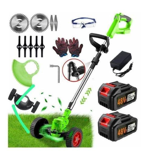 Generic Rechargeable Grass Cutter Machine With Powerful Battery - Cordless Garden Trimmer