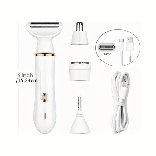 product_image_name-Generic-Women's Electric Shaver/Trimmer: 4-in-1 Painless Body Shaver and Facial Hair Removal Kit - Rechargeable Hair Removal Kit - White-8