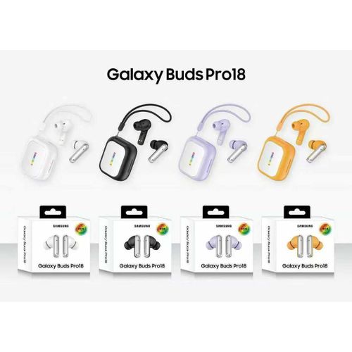 Generic Pro18 Wireless Bluetooth Earbuds – Sport Earhook TWS Headphones with RGB Charging Case