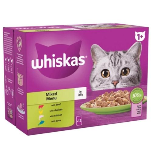 product_image_name-Whiskas-Pouch 1+ Cat Mixed Menu In Jelly - 12x85g-1