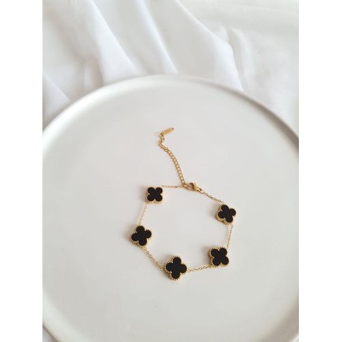Stainless Gold steel clover bracelet